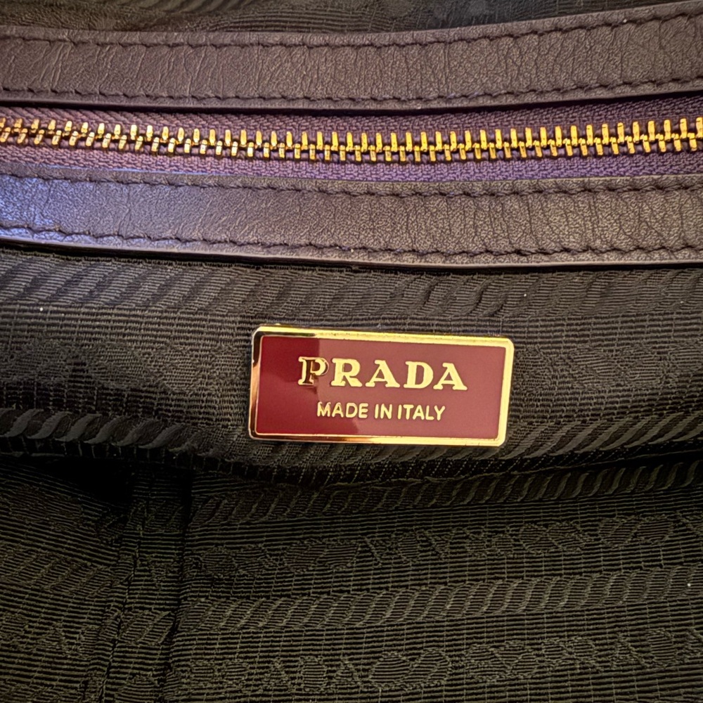 Prada Gaufre Rich Burgundy and Dark Plum Satchel
(No strap) - Picture 9 of 15